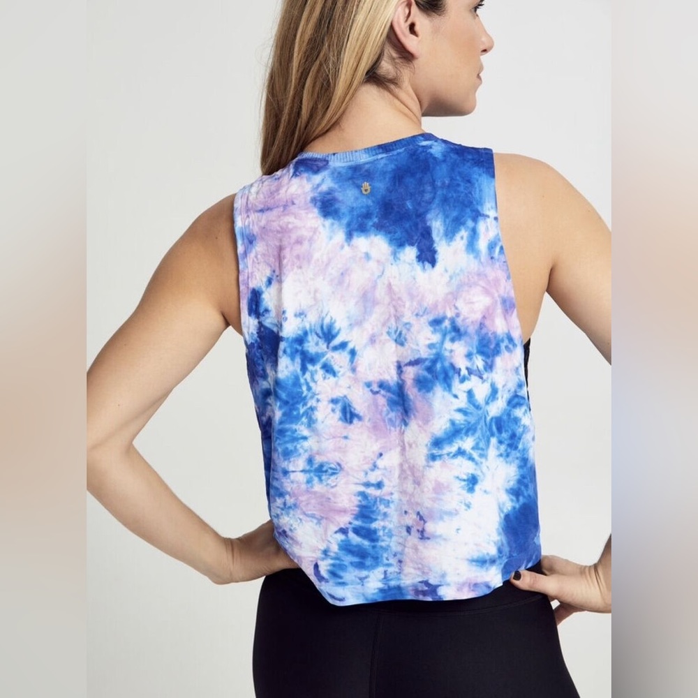Spiritual Gangster SALE⭐️ Soul Supernova Tie-Dye Cropped Tank Blue Pink NEW - Picture 4 of 11